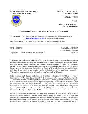 特拉维斯空军基地指挥官命令